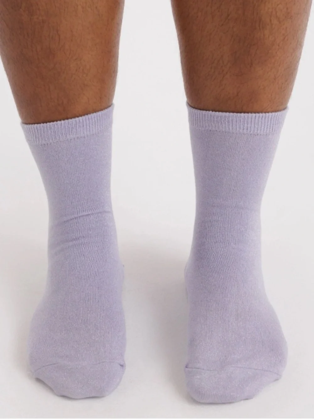 BAGGU Crew Socks In Lilac Metallic